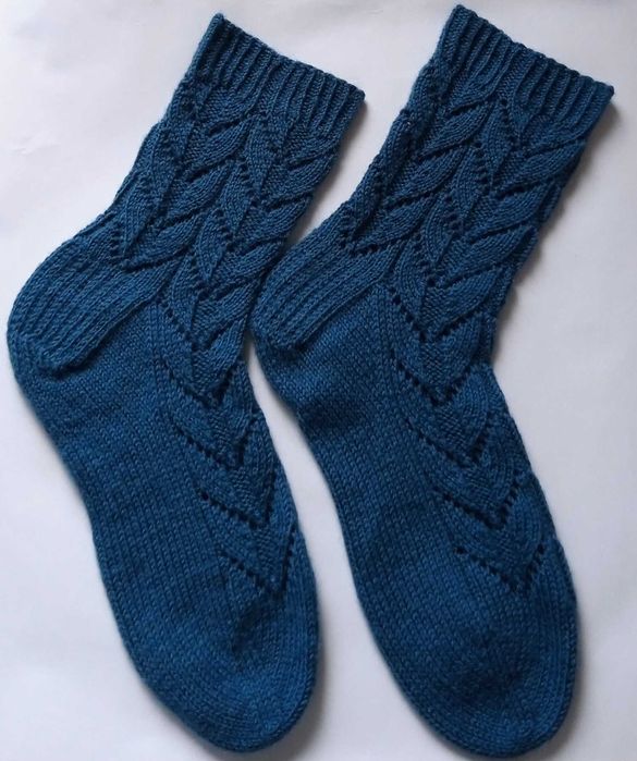 Продам женские тёплые вязаные модельные носки ручной работы 36-37 р.