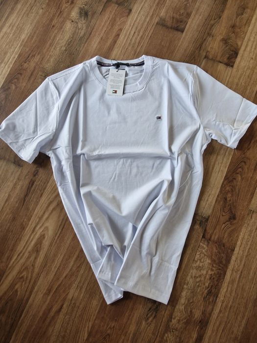 Biala koszulka męska bawełna tshirt biały T.h 2xl metki małe logo