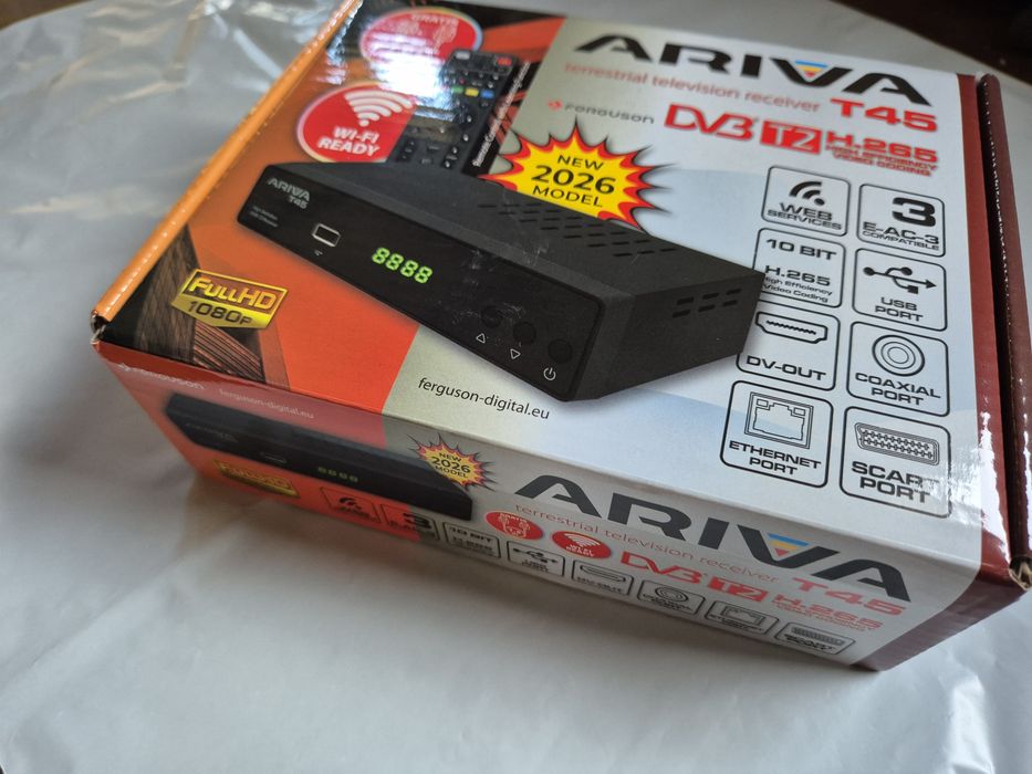 dekoder telewizji naziemnej ARIVA T45 Ferguson NOWY H265 HEVC