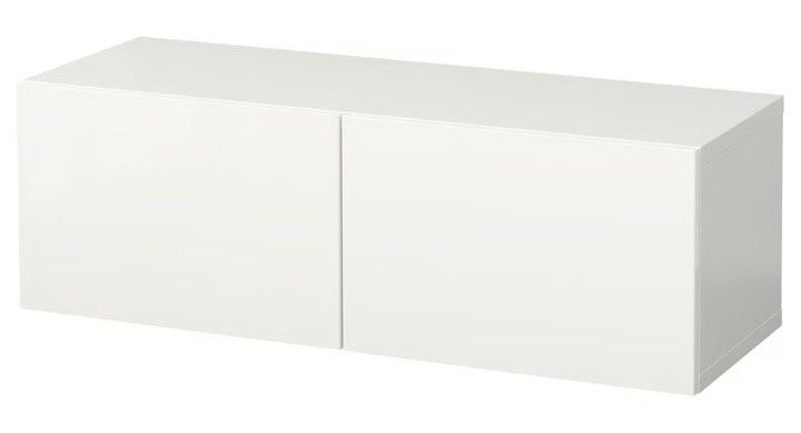 Ikea BESTA Kombinacja szafek ściennych, biały/Selsviken biały, 120x42x