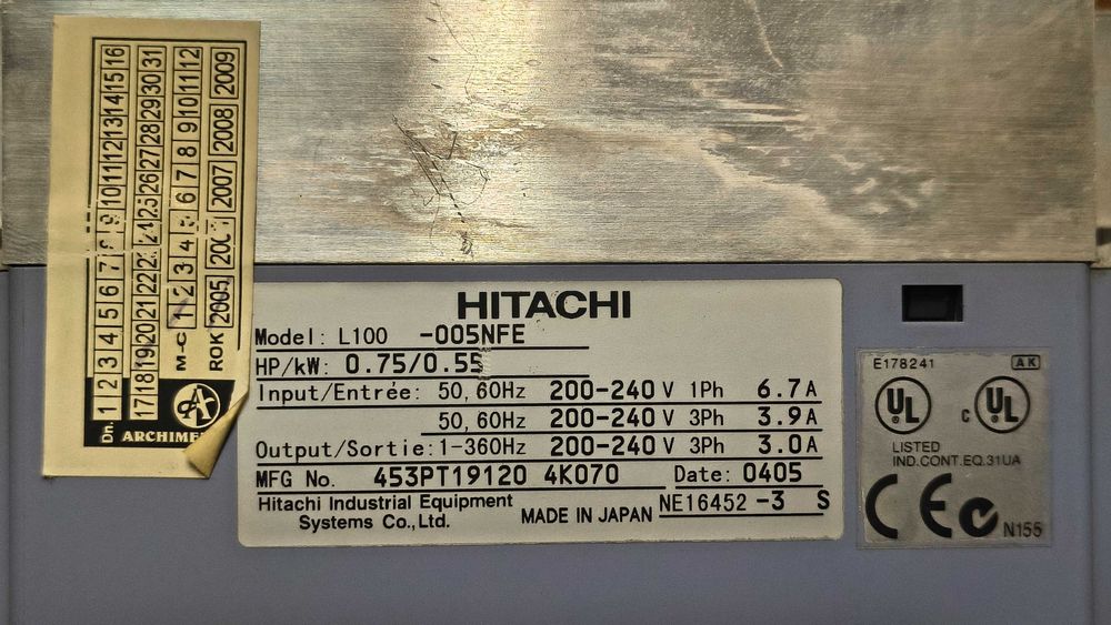 Falownik Hitachi L100-005NFE  0,55kW