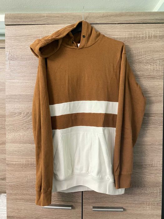 Bluza męska z kapturem brązowa Zara M ciepła