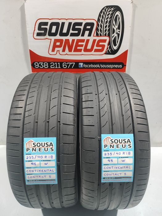 2 pneus semi novos 235-40R18 Continental - Oferta da entrega