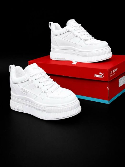 Женские кросовки Puma белые летние стильные красовки Кроссовки пума летние кожаные красовки на платформе кросівки puma жіночі