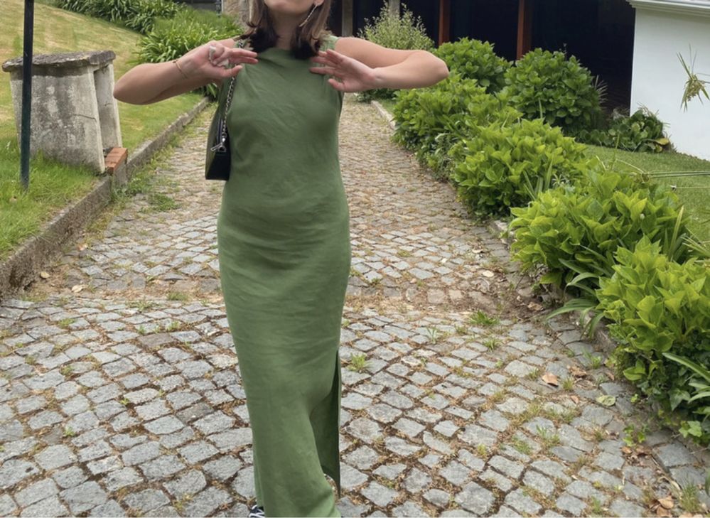 Vestido de linho best sale zara