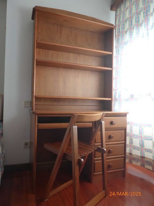 Pine wood bookshelf/desk, treated.64284105263490120