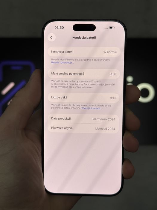 RATY 0% iPhone 16 Pro Max 256GB BATERIA 93% GWARANCJA 12 miesiecy!!!