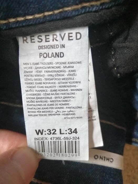 Jeansy męskie Reserved chino