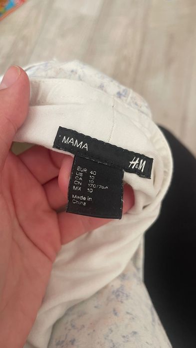Штани для вагітних білі з тканиною на животик