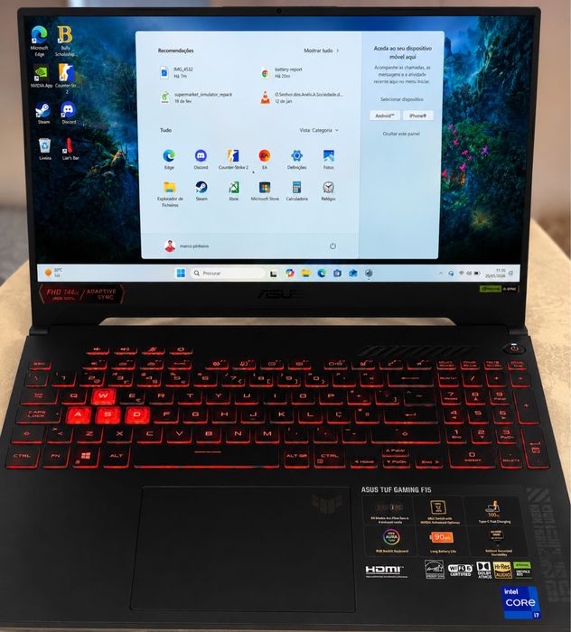 ASUS TUF F15 RTX 4070 i7 16GB DDR5 144Hz Garantia