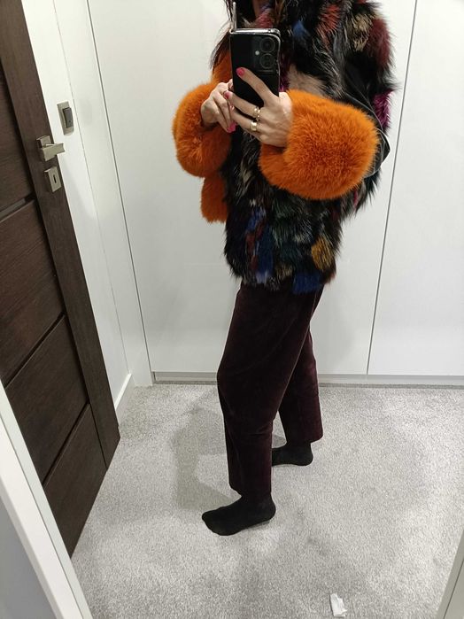 Nowa kurtka eko skóra z lisem