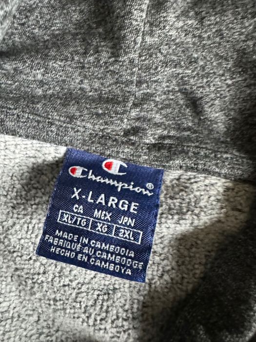 Champion bluza kangurka grafit z kapturem , logo XL męska, super stan