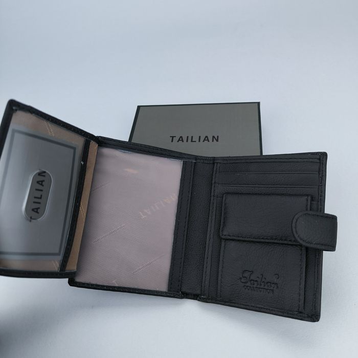 Гаманець чоловічий Tailian шкіряний кошелек мужской кожаный черный