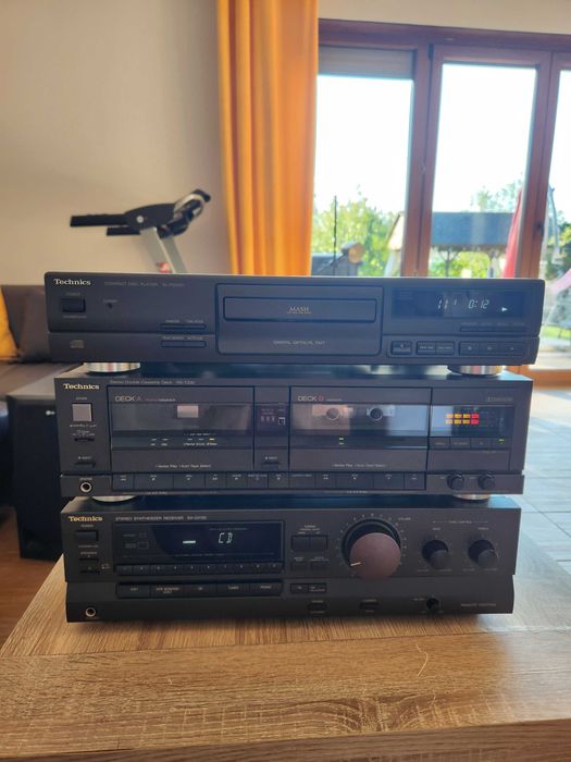Wieża technics amplituner sa gx130, deck rs t230, cd sl pg 390