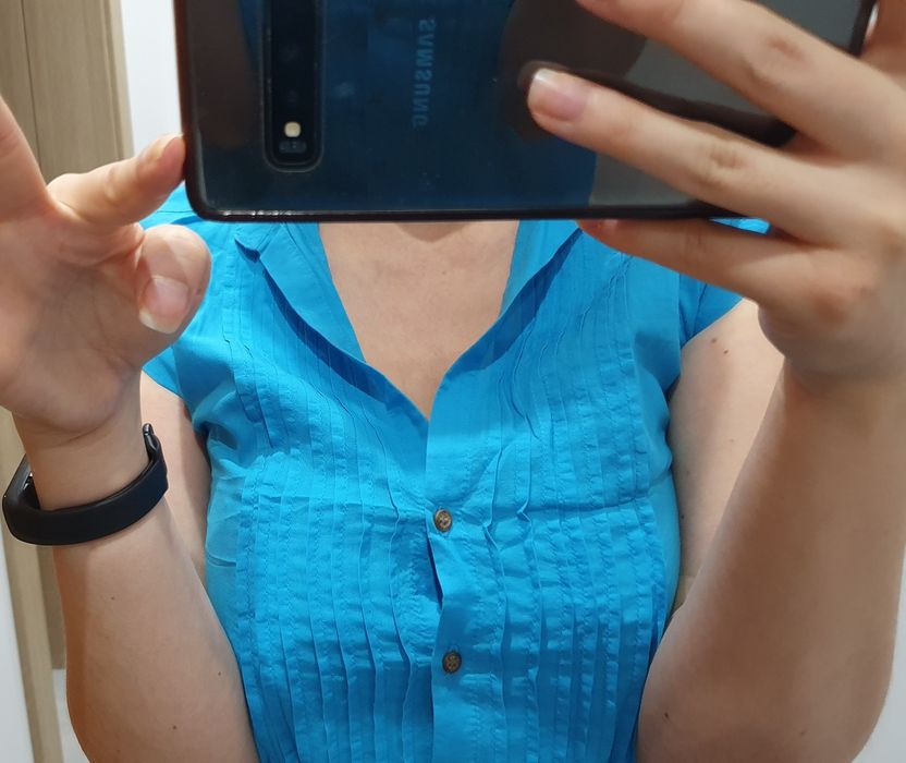Bluzka niebieska ZARA S 36 tunika turkus
