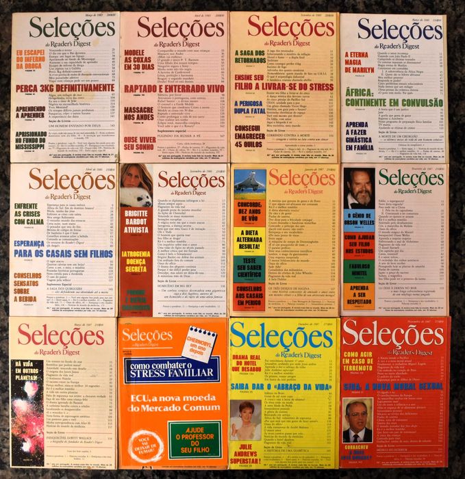 Antigas revistas Selecções do Reader’s Digest (década de 1980)