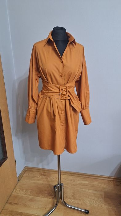 Elegancka koszulowa sukienka szmizjerka 36/38