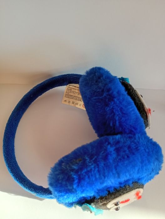 Nauszniki dziecięce pluszowe niebieskie – ciepłe zimowe (B41)
