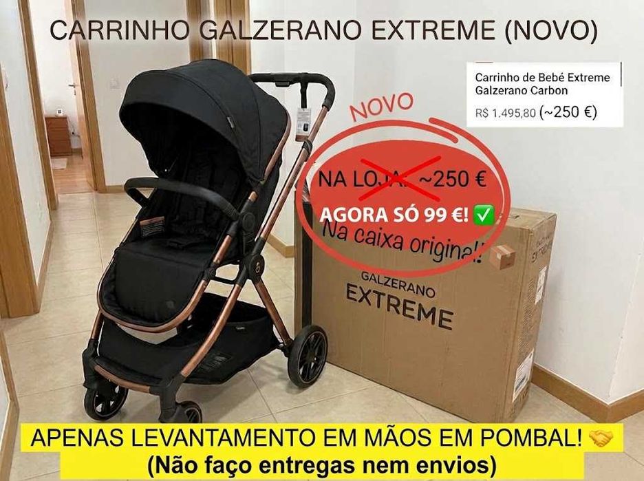 Carrinho Bebê Milano Galzerano Preto