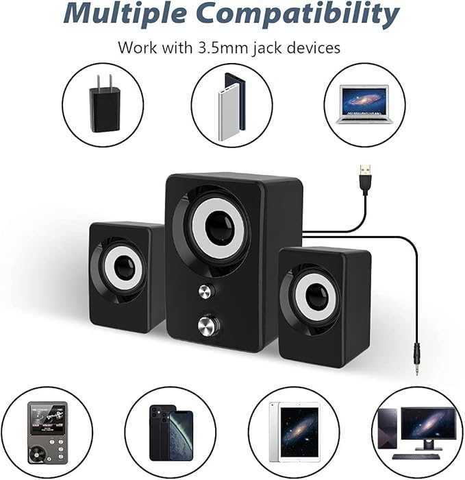 Głośniki komputerowe z subwooferem 3W + 2x 2,5W  AUX Jack 3,5 459