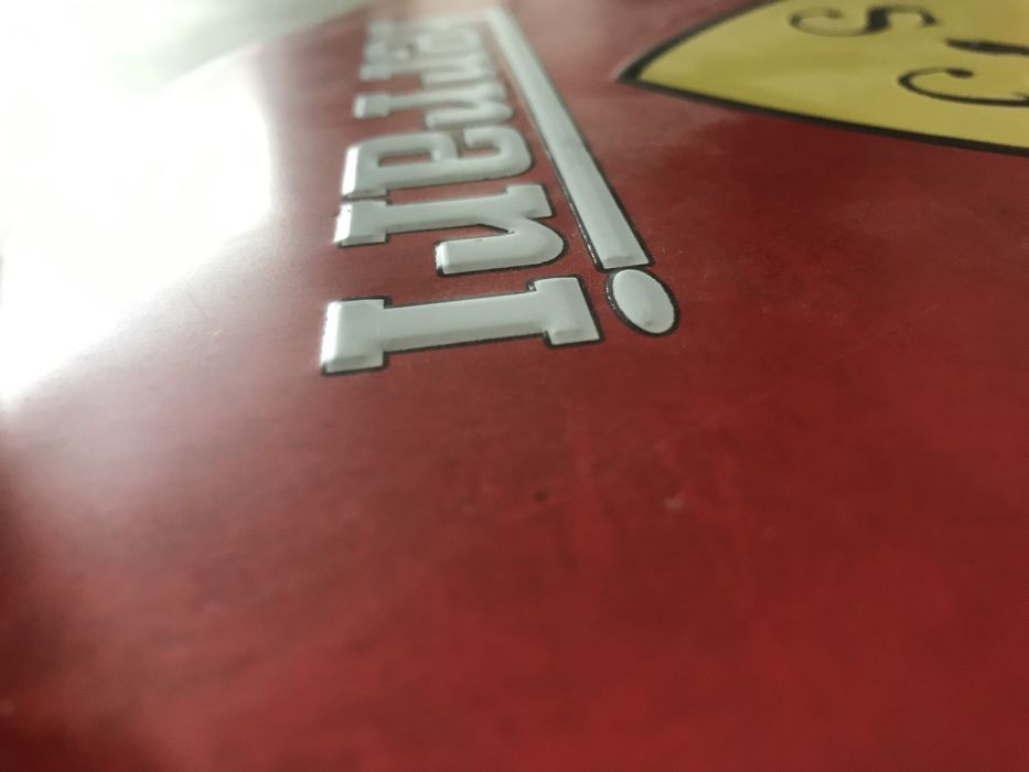 Placa chapa metal Ferrari (merchandising) - antiga - anos 90