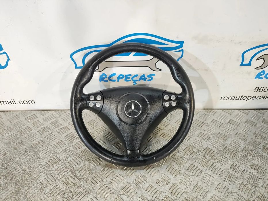 VOLANTE GUIADOR COMPLETO MERCEDES SLK R171 PELE MULTIFUNÇÕES AIRBAG