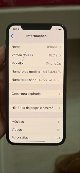 Iphone XS - ecra estalado - com cabo carregador