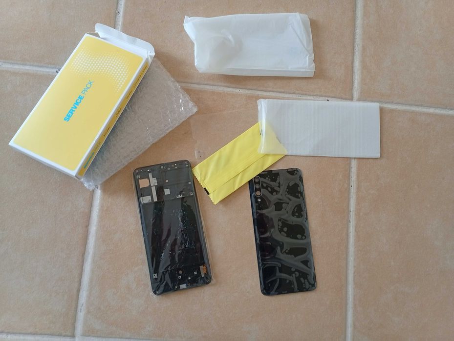 Service pack compatível Samsung Galaxy A70  display capa bateria preto