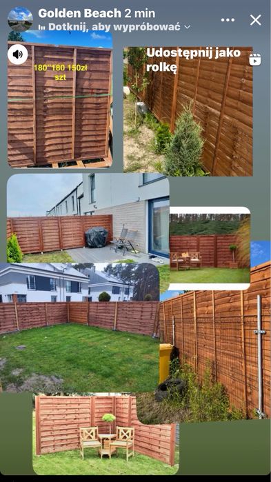 Panele 180”180 drewniane uniwersalne