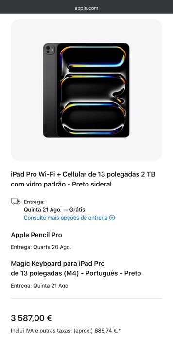 Ipad pro m4 2TB, 16GB Ram - Semi-Novo com garantia