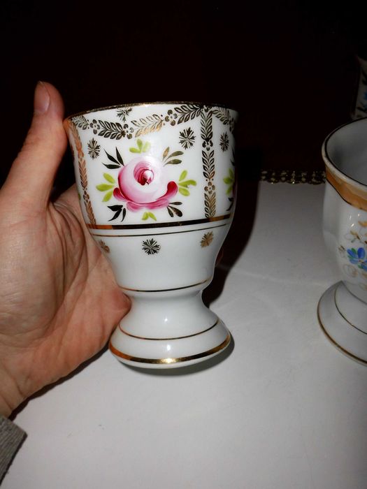 Kolekcja Pucharków MAZAGRAN.Biedermeier XIX w. Ręcznie Malowane.6.szt.