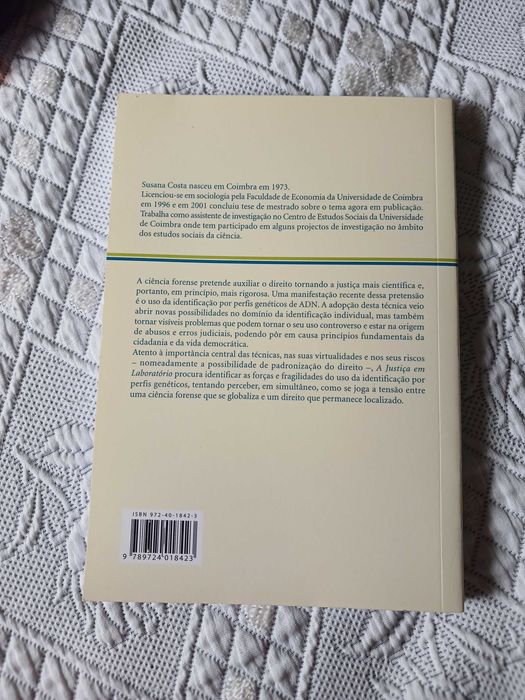 Livro A Justiça em Laboratório - Susana Costa