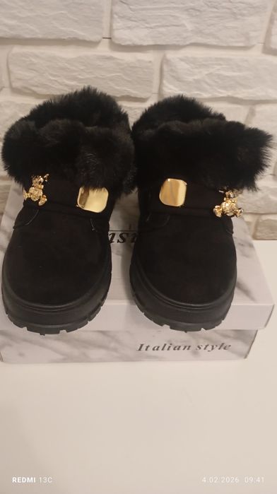 Botki damskie ocieplane rozmiar od 36 do 41 kolor czarny