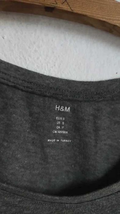 Szara krótka bluzka z krótkim rękawem H&M S