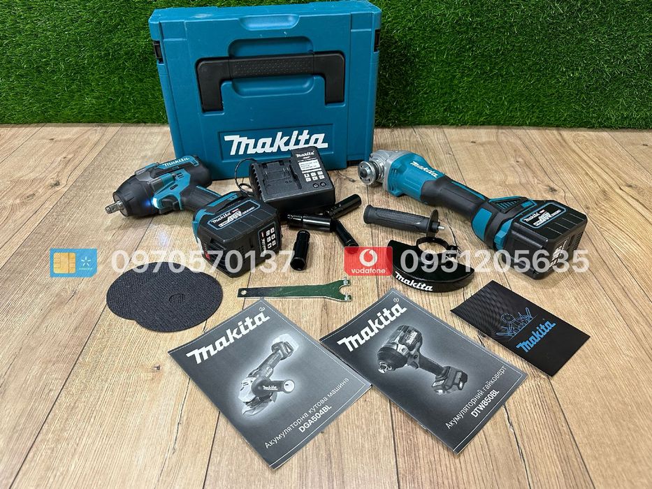 Набір акумуляторний Makita Болгарка DGA504BL Гайковерт DTW850BL 36V9Ah