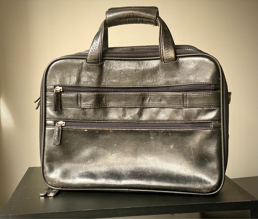 Duza Torba Teczka Elegancka Skora Laptop Laptopa Pojemna Unisex