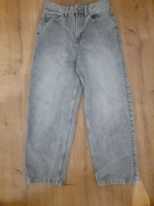 Szare baggi jeansy 34⁷
