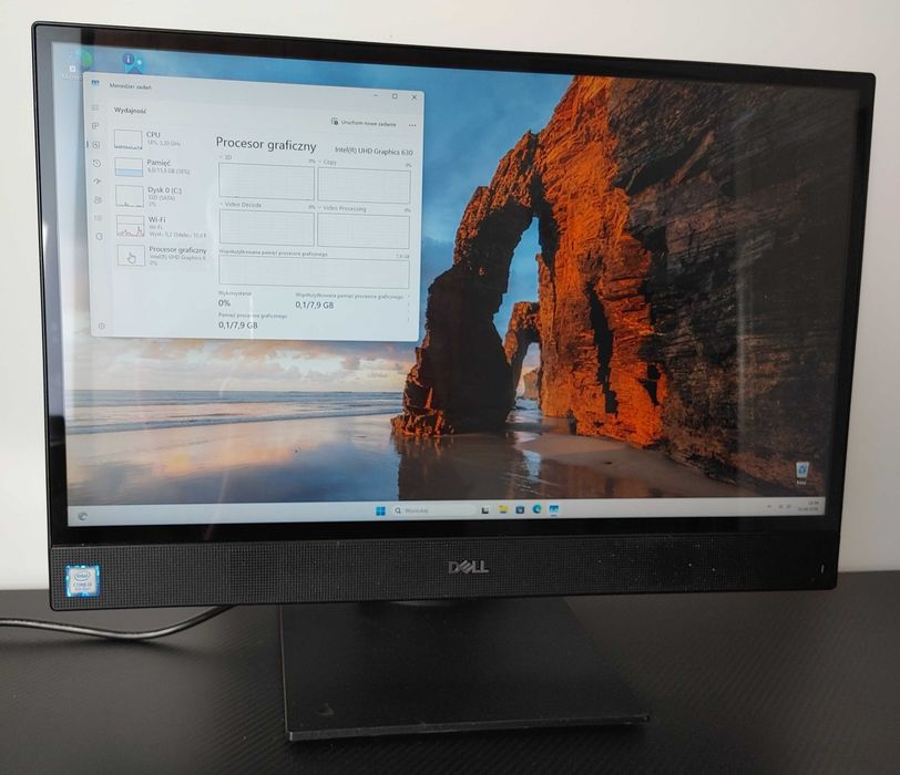 Komputer AIO DELL Optiplex 5270 / Intel Core i5-9500 / 16 GB DDR4 / 240 GB SSD / Klawiatura i Mysz Logitech / Windows 11 /