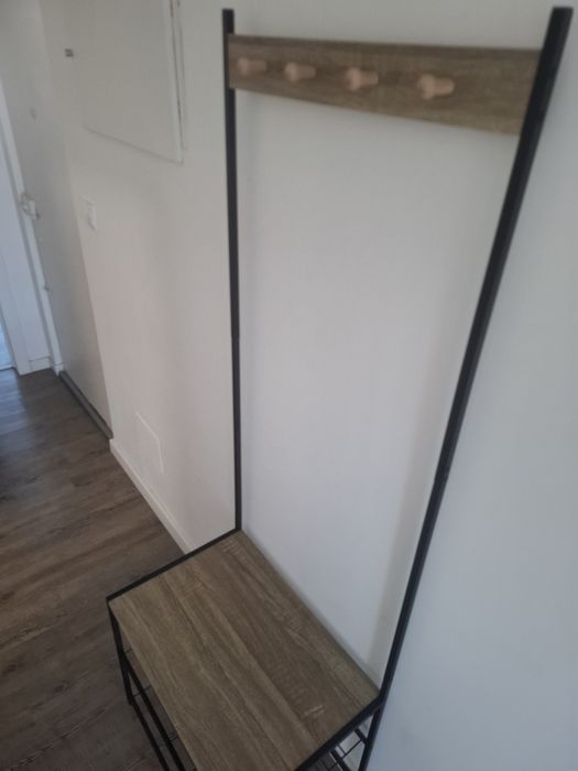 Móvel de Entrada Estilo Industrial - Cabide + Banco + Sapateira
