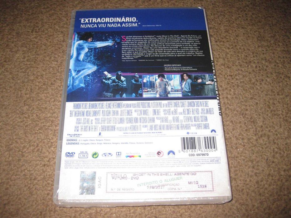 DVD "Ghost in the Shell- Agente do Futuro" Scarlett Johansson/Selado!