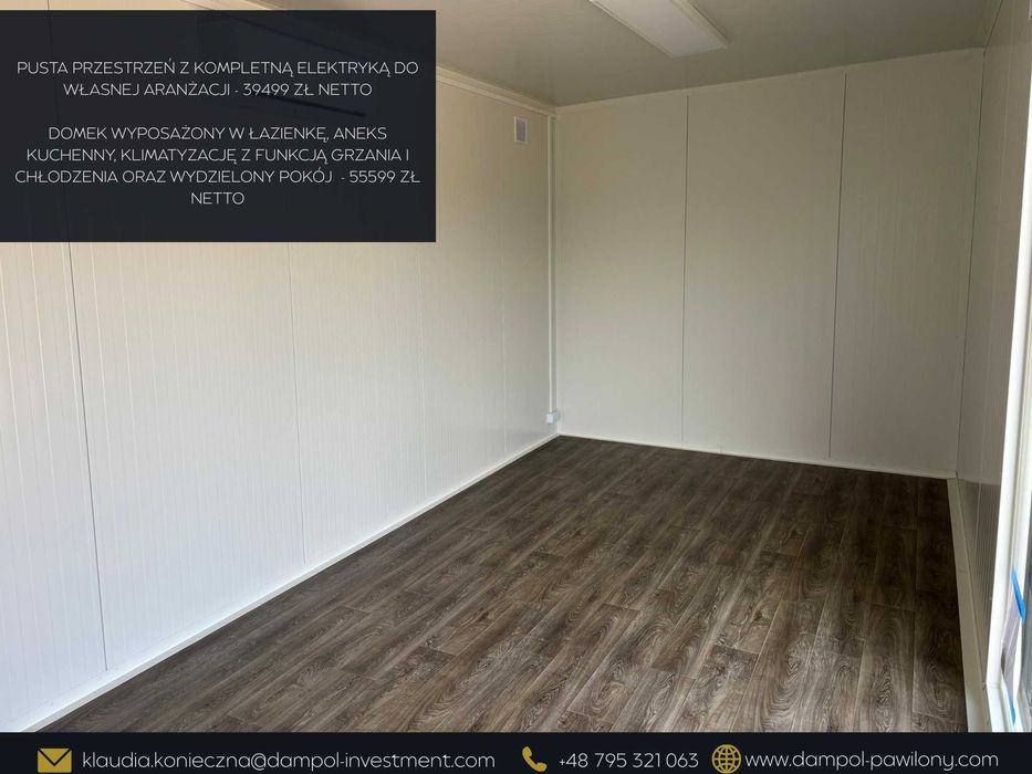 Domek 21m2/ modułowy, całoroczny, letniskowy, mobilny, biuro