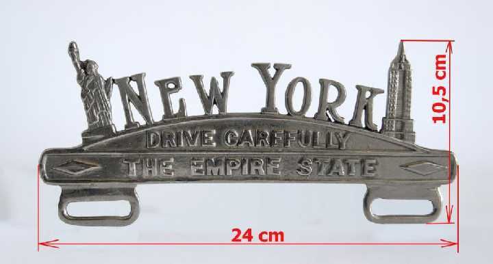 Рамка топпер на номерний знак алюміній панно New York 1990-ті США