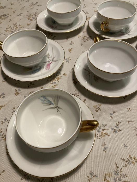 Serviço de chá com dourado circa 1970 S.P. Coimbra