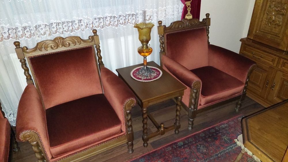 Stylowy komplet wypoczynkowy  welur / plusz