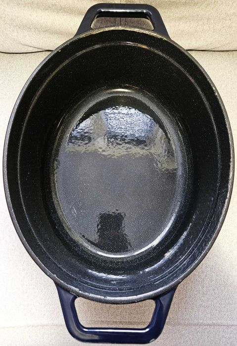 GRAND FEU 5,6L Owalny Żeliwny Garnek z Pokrywką i Szerokimi Uchwytami