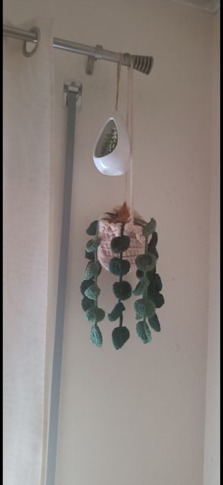 Vaso de planta de croche.