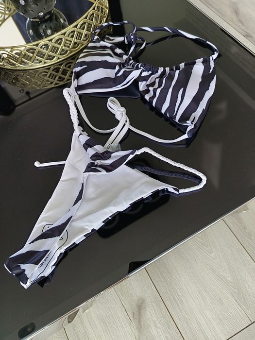 Strój kąpielowy sexi dwuczęściowy zebra rozmiar S