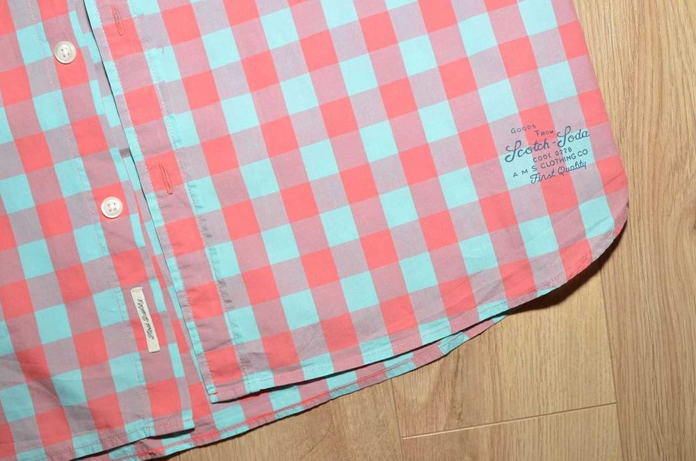 Koszula w kratkę kratę Scotch Soda turkusowa r. S