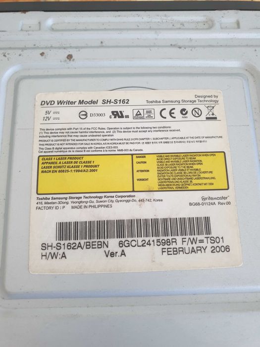 Gravador DVD/CD 16x Samsung SH-S162L LabelFlash Unidade IDE Interna