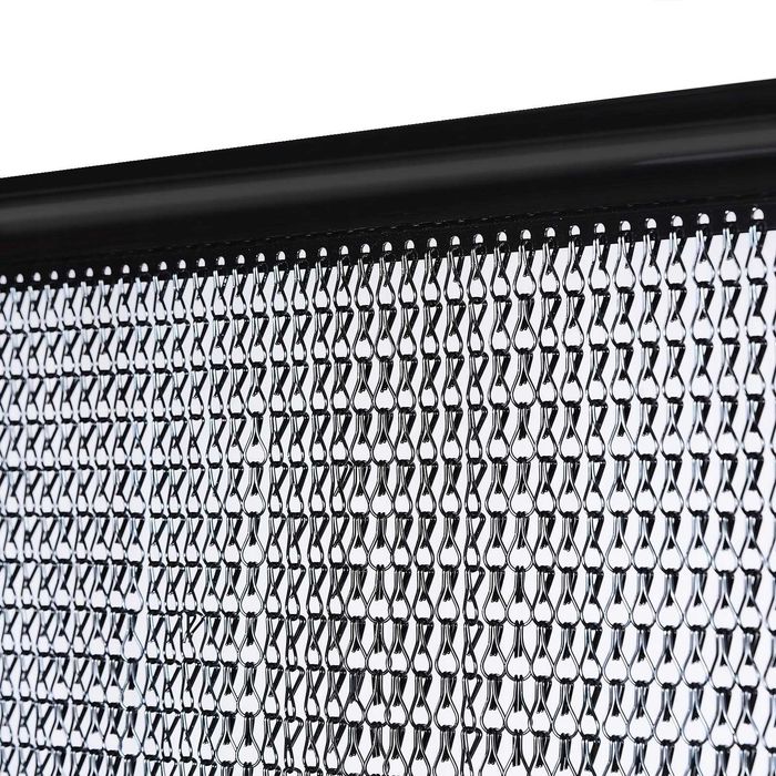 Aluminiowa zasłona łańcuchowa 90x200 cm, czarna, na drzwi